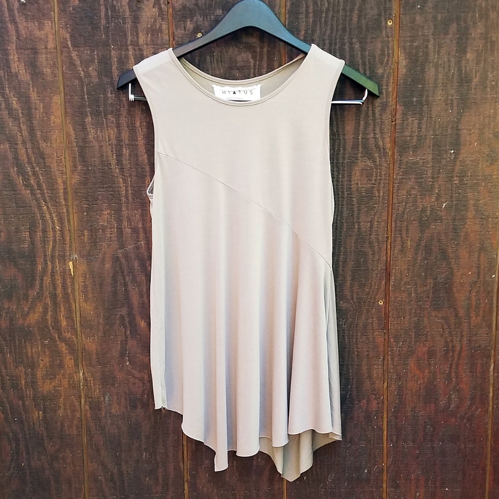 Hiatus~Grey Asymmetrical Tunic~Size Large